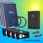 3000W Hybrid Solaranlage 3kW inkl. 8x Akku zum Anschluss ans eigene Hausnetz einphasig