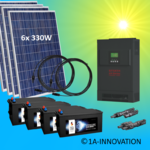 2000W Hybrid Solaranlage 2kW inkl. 4x Akku zum Anschluss ans eigene Hausnetz einphasig