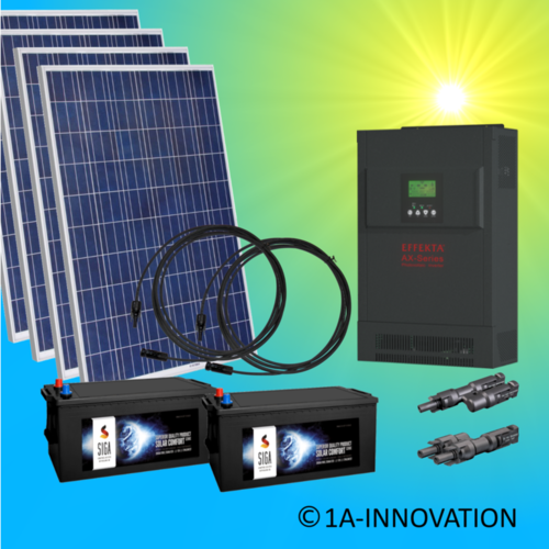 1000W hybrid solar system 1kW incl 2x Storage for connection to your own home network single-phase