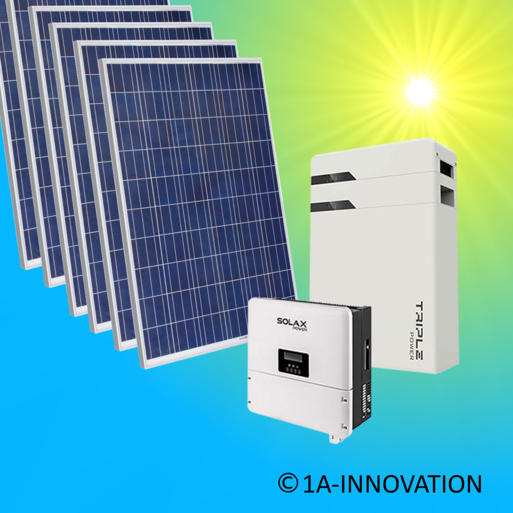 3000W Hybrid Solaranlage 3kW Solax LithiumAkku 5,8kWh einphasig