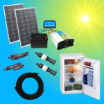 Solar200-1C Complete 220V solar storage system with refrigerator 200 watts